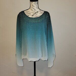 Alfani double layered blouse, turquoise, XL